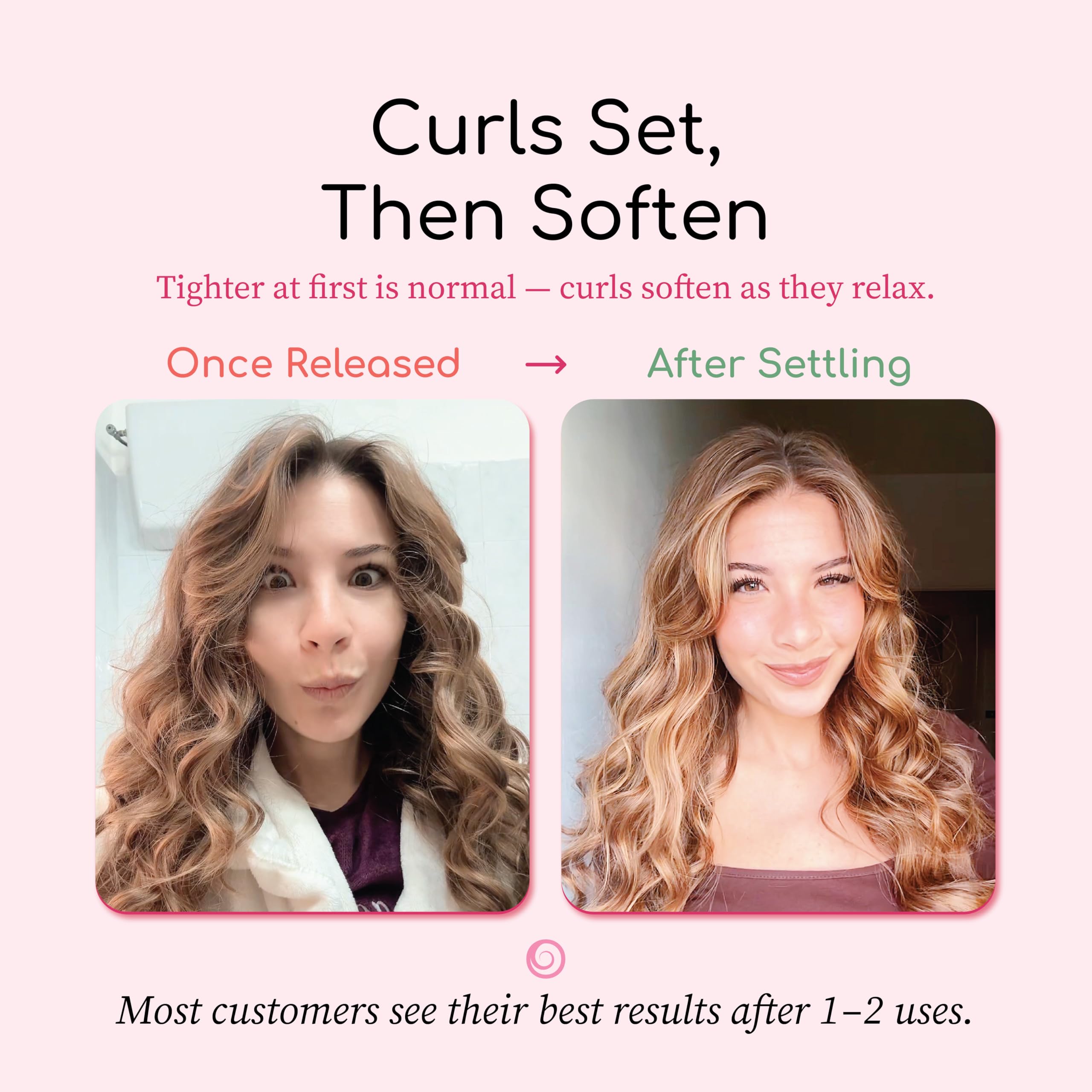 Octocurl wrap in short length for compact, portable heatless curling.