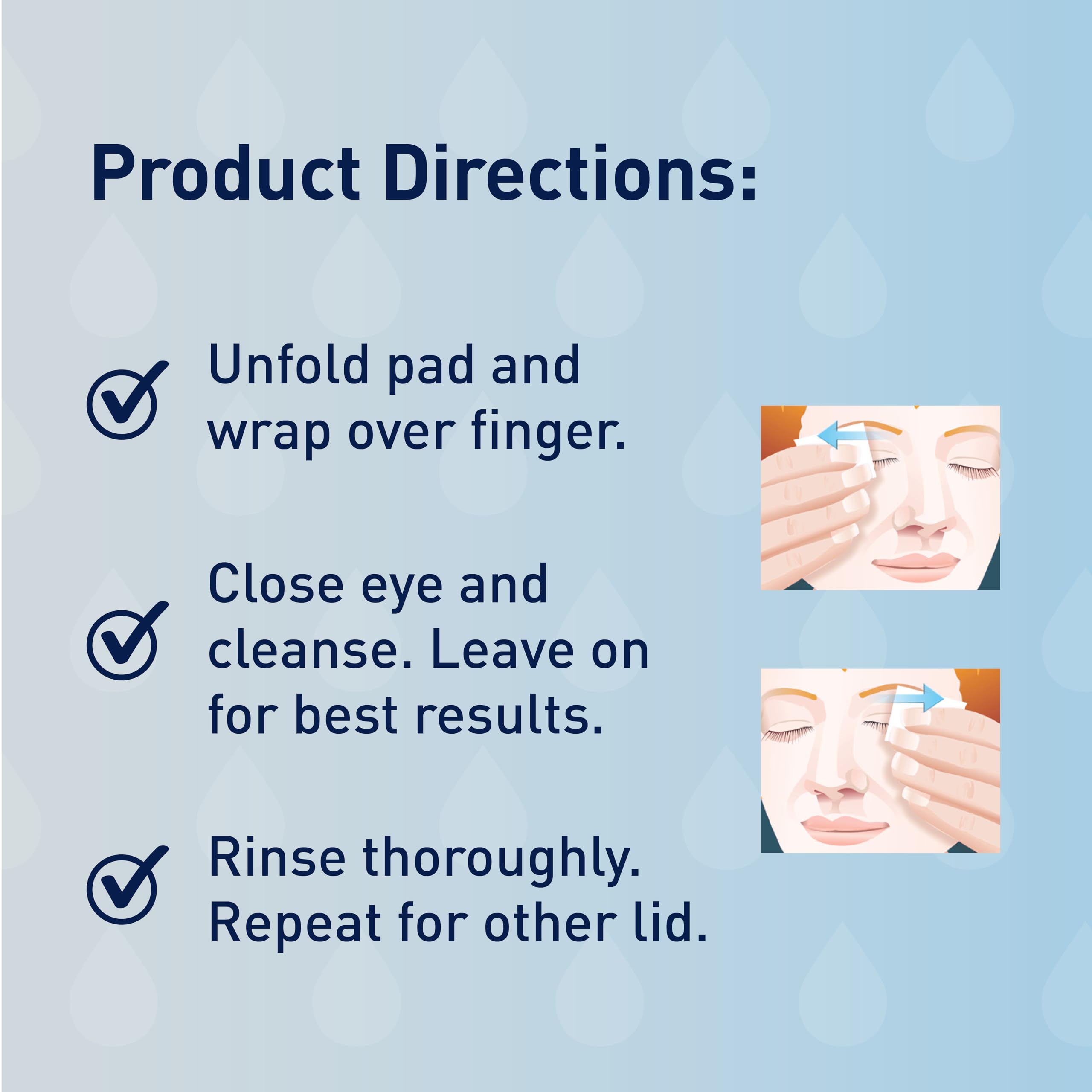 Moisturizing eyelid cleanser texture for comfortable cleansing