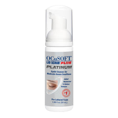 OCuSOFT Lid Scrub Plus Platinum en botella, espuma suave para párpados.