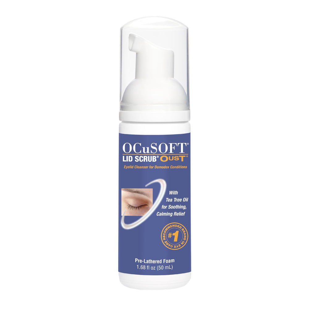 OCuSOFT Oust Demodex limpiador espumoso para párpados, elimina grasa de ojos.