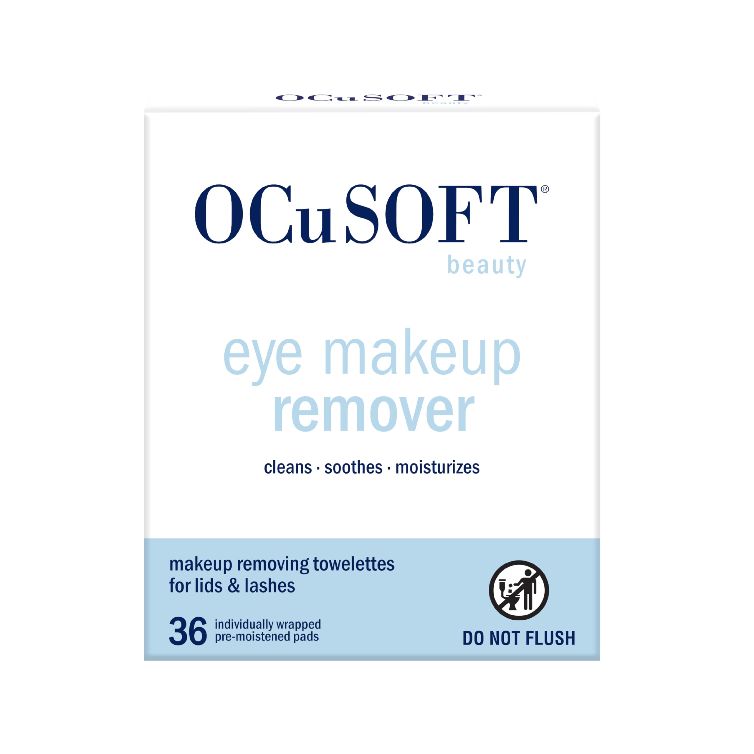 OCuSOFT toallitas desmaquillantes para ojos, limpieza suave de párpados y pestañas.