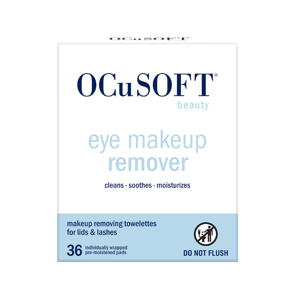 OCuSOFT toallitas desmaquillantes para ojos, limpieza suave de párpados y pestañas.