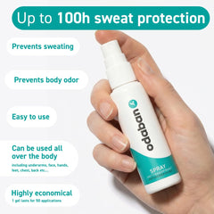 ODABAN antiperspirant spray 1oz back view showing clinical strength protection.