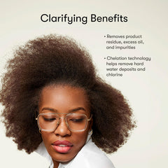 Odele Clarifying Sulfate-Free Shampoo bottle highlights oakmoss and cucumber scent profile