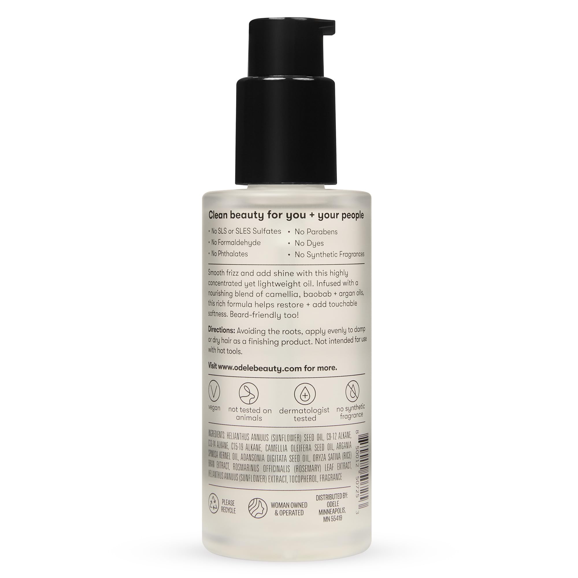 Envase de 50 ml de Odele para uso conveniente.