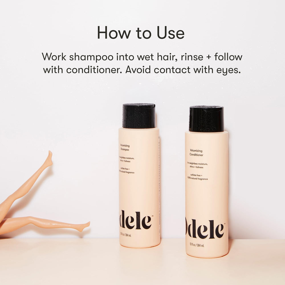 Hair after using the Odele set showing added volume and shine