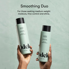 Odele smoothing conditioner bottle emphasizes detangling and shine.