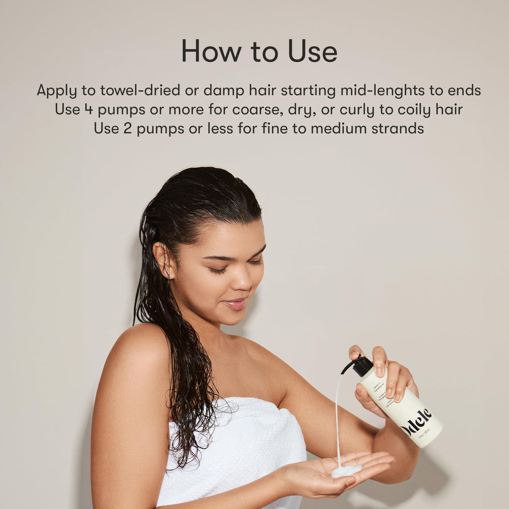 Odele detangling action on hair after washing with smooth strands.