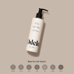 Close-up of Odele leave-in cream texture delivering smooth, buildable moisture.