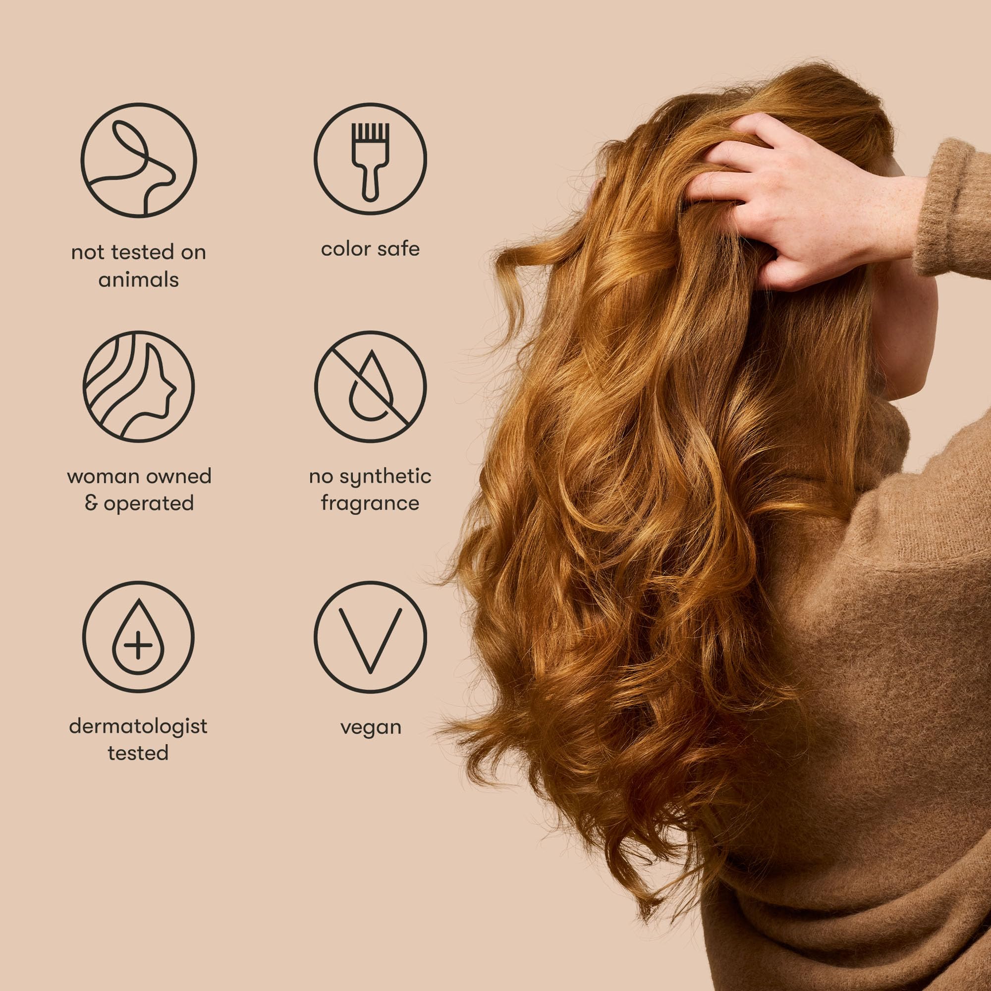 Regimen shot with conditioner illustrates enhanced volume when used together.