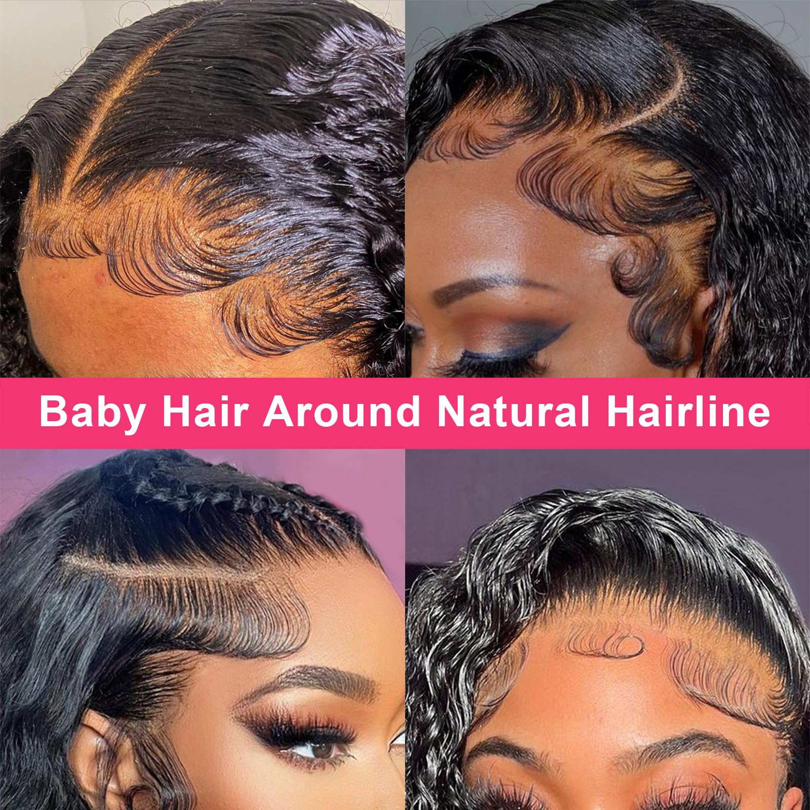 Odored 13x6 deep wave lace front wig in virgin human hair blends naturally