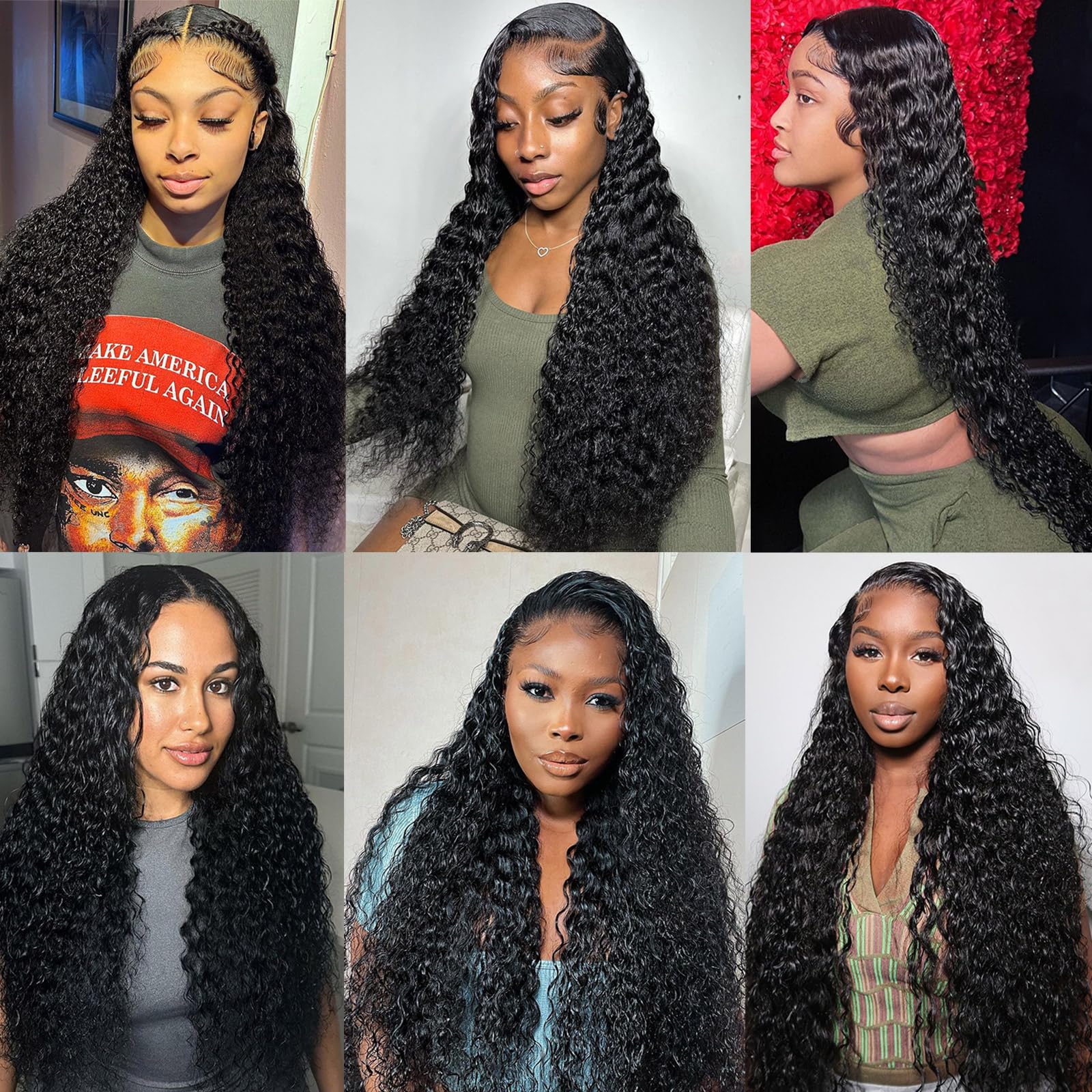 Odored deep curly lace front wig adds natural movement and volume