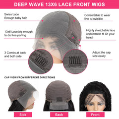 Odored virgin human hair lace front wig blends with natural hairline