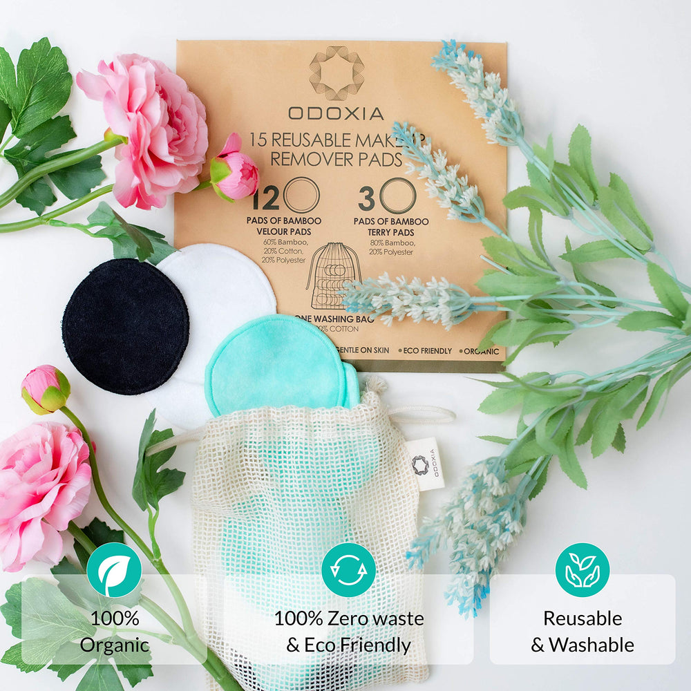 ODOXIA bamboo soft pads for gentle makeup removal and skin care