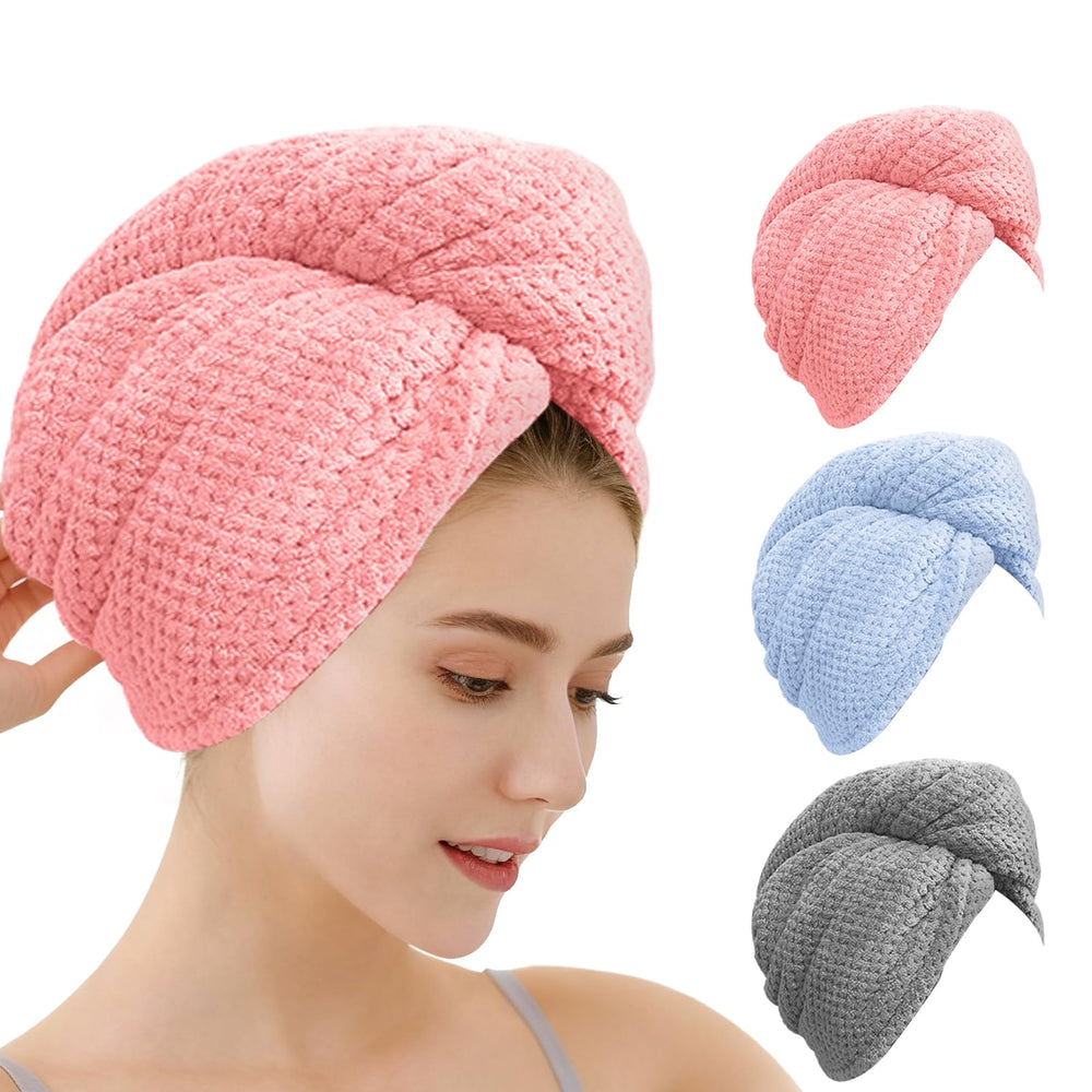 OEAGO microfiber hair towel shows ultra-absorbent fabric for fast drying