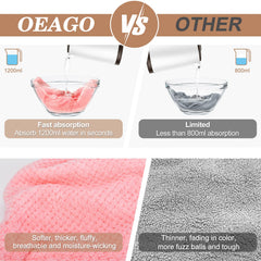 OEAGO towel features a secure button for hands-free wear