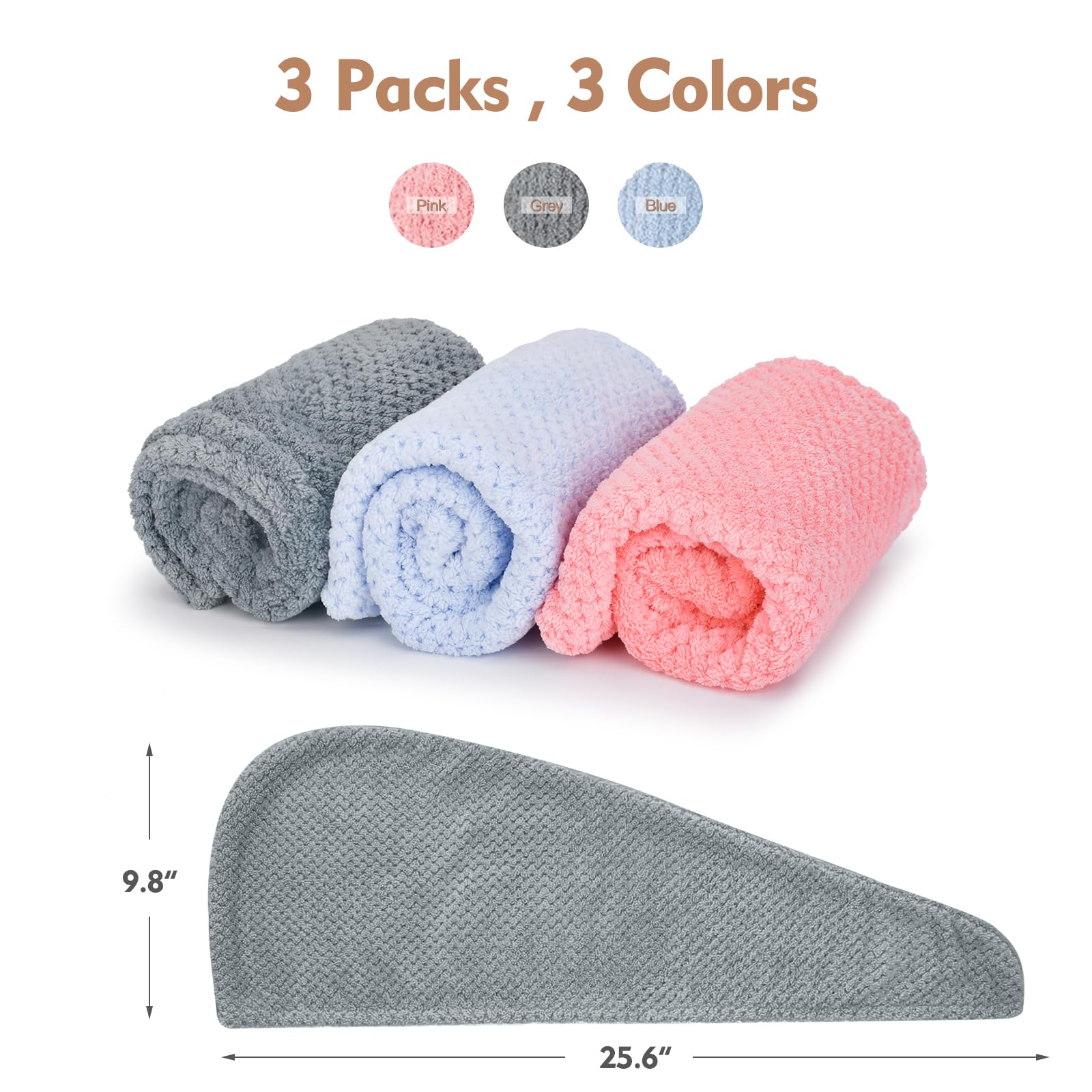 OEAGO universal hair towel fits all hair types for easy use