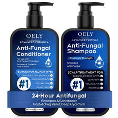 Oely antifungal shampoo bottle with tea tree for scalp comfort