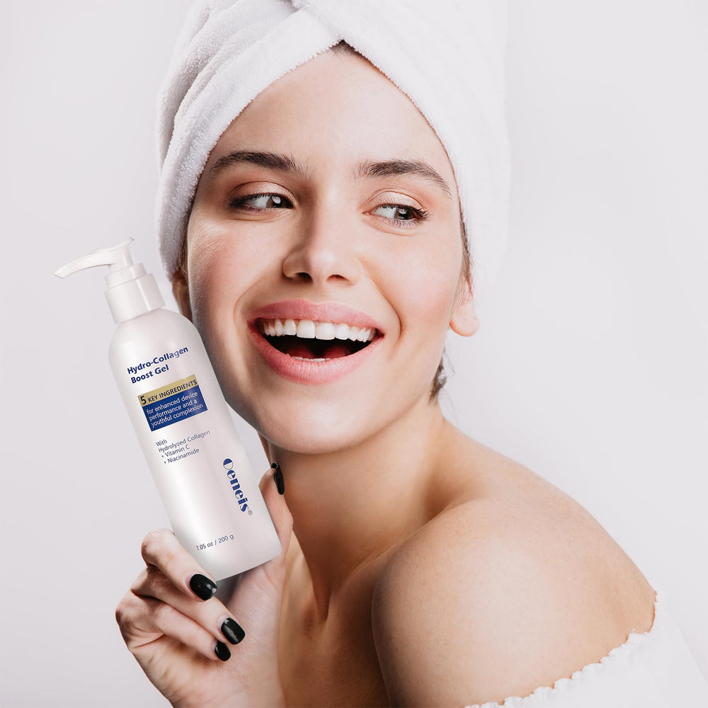 Oeneis Hydro-Colageno Boost Gel, textura ligera que no obstruye poros durante tratamiento.