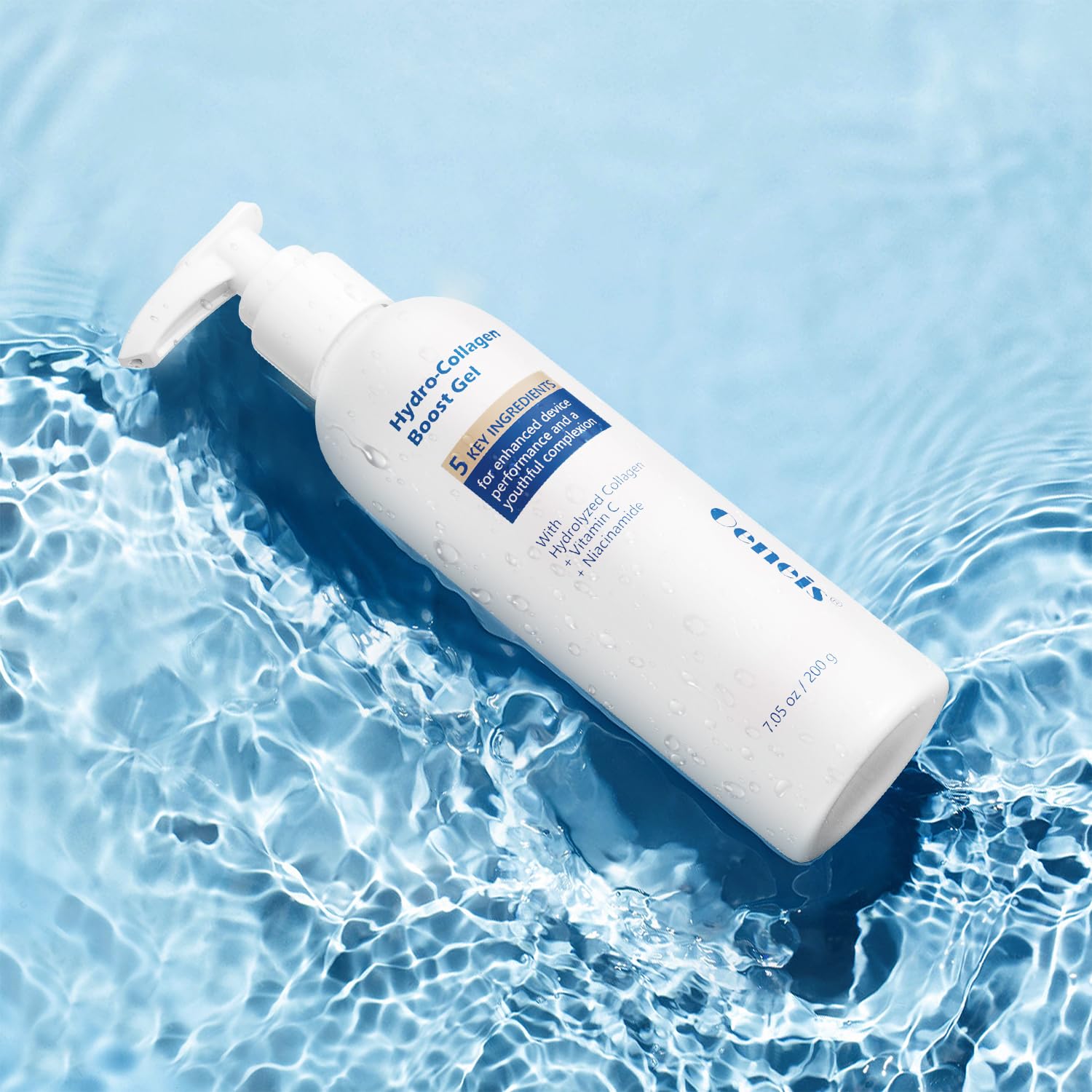 Oeneis Hydro-Colageno Boost Gel, textura ligera facilita la conductividad con dispositivos faciales.