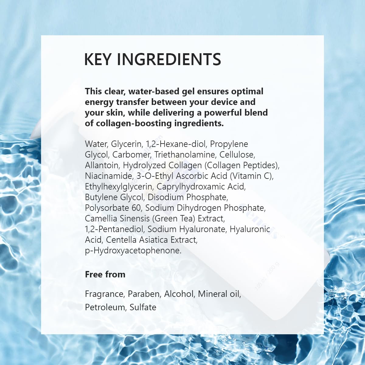 Oeneis Hydro-Colageno Boost Gel, ideal para tratamientos de microcorriente y radiofrecuencia.