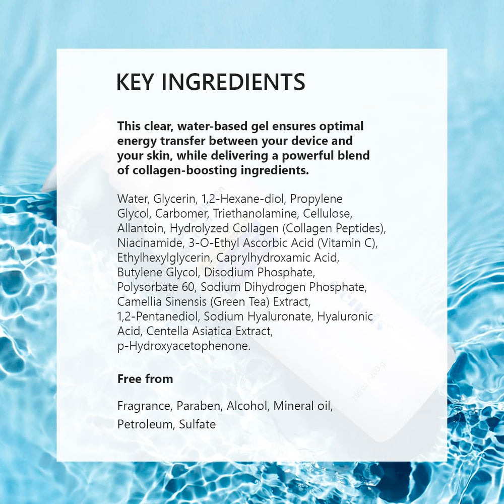 Oeneis Hydro-Colageno Boost Gel, ideal para tratamientos de microcorriente y radiofrecuencia.