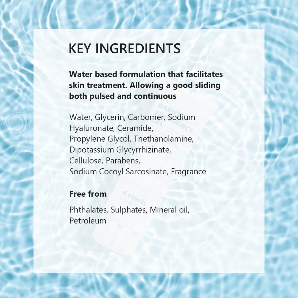 Oeneis conductive gel aids energy transfer with a clear, visible skin surface.