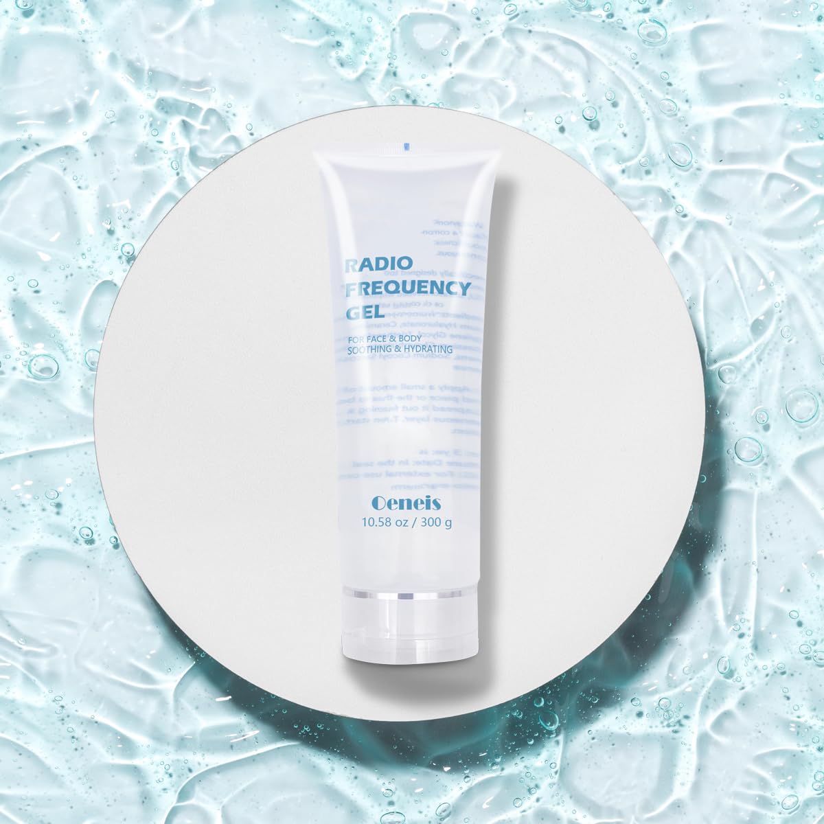 Oeneis RF gel with hyaluronic acid, soothing skin during treatments.