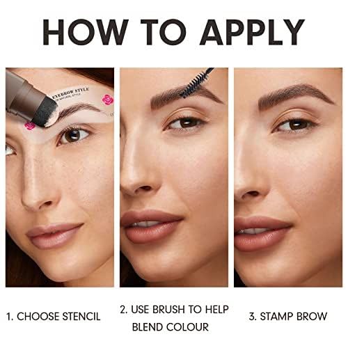 OETUIOW easy-to-use stamp and brush combo for natural brow finish