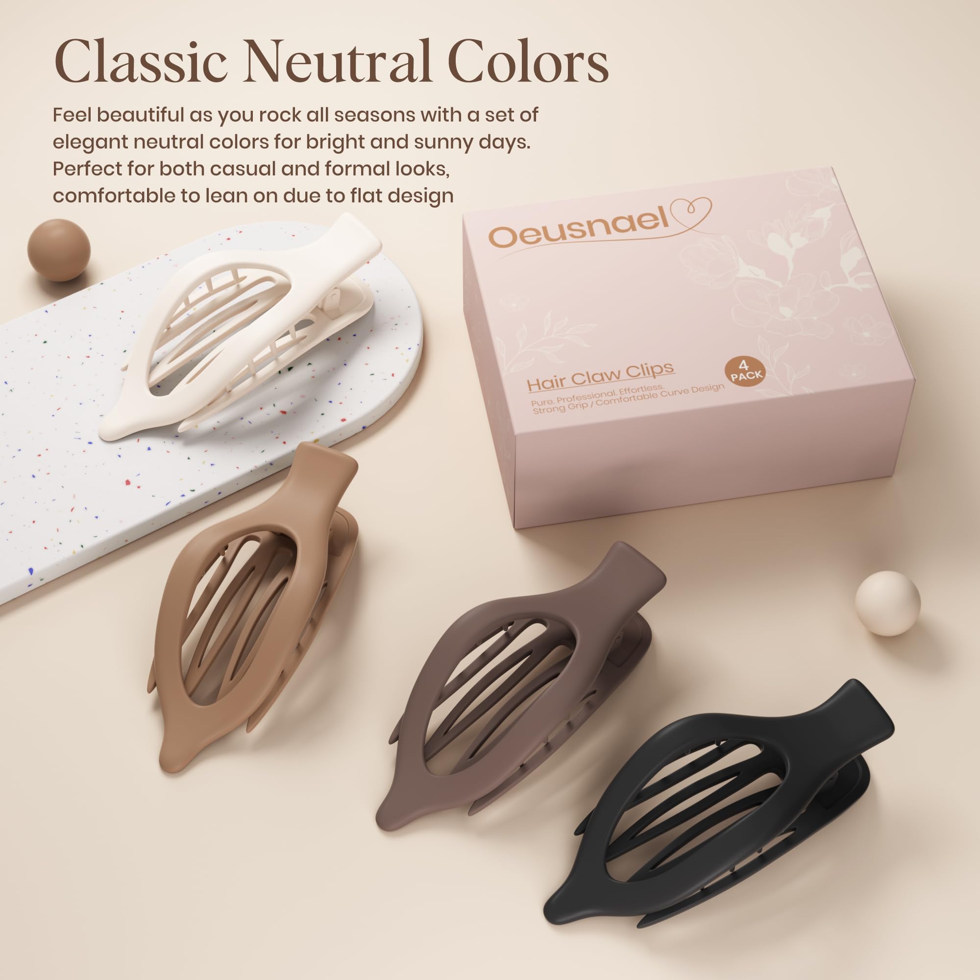 Clip plano lay flat de Oeusnael, ideal para recogidos discretos.