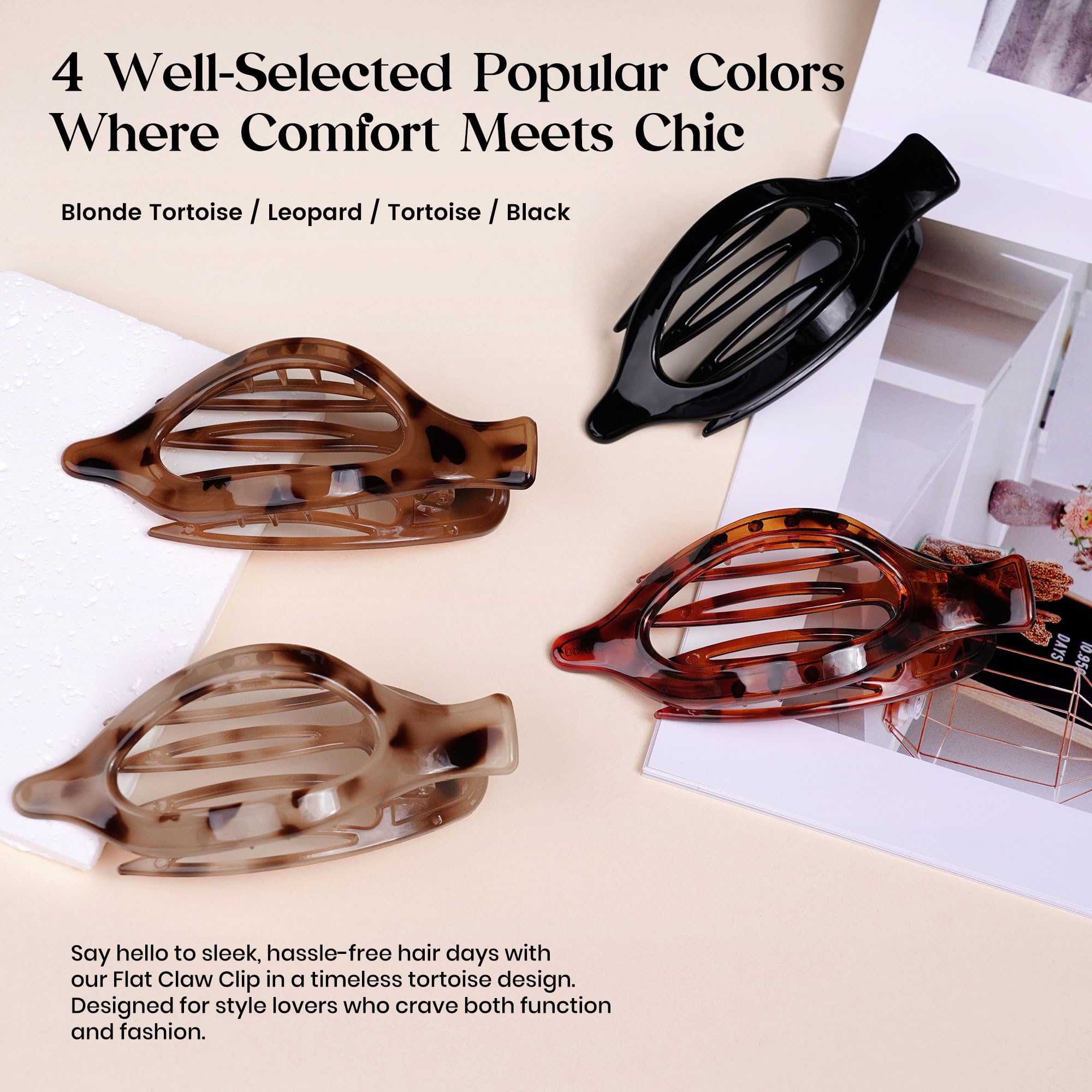 Oeusnael inner-teeth grip reinforces secure hold on thick or thin hair.