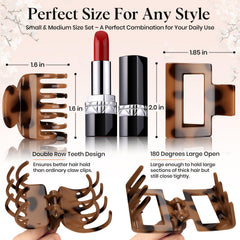 Oeusnael leopard-print double-row clip provides secure hold for thick hair