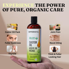 Offernova Castor Oil eyelash application shows lightweight nourishing result.
