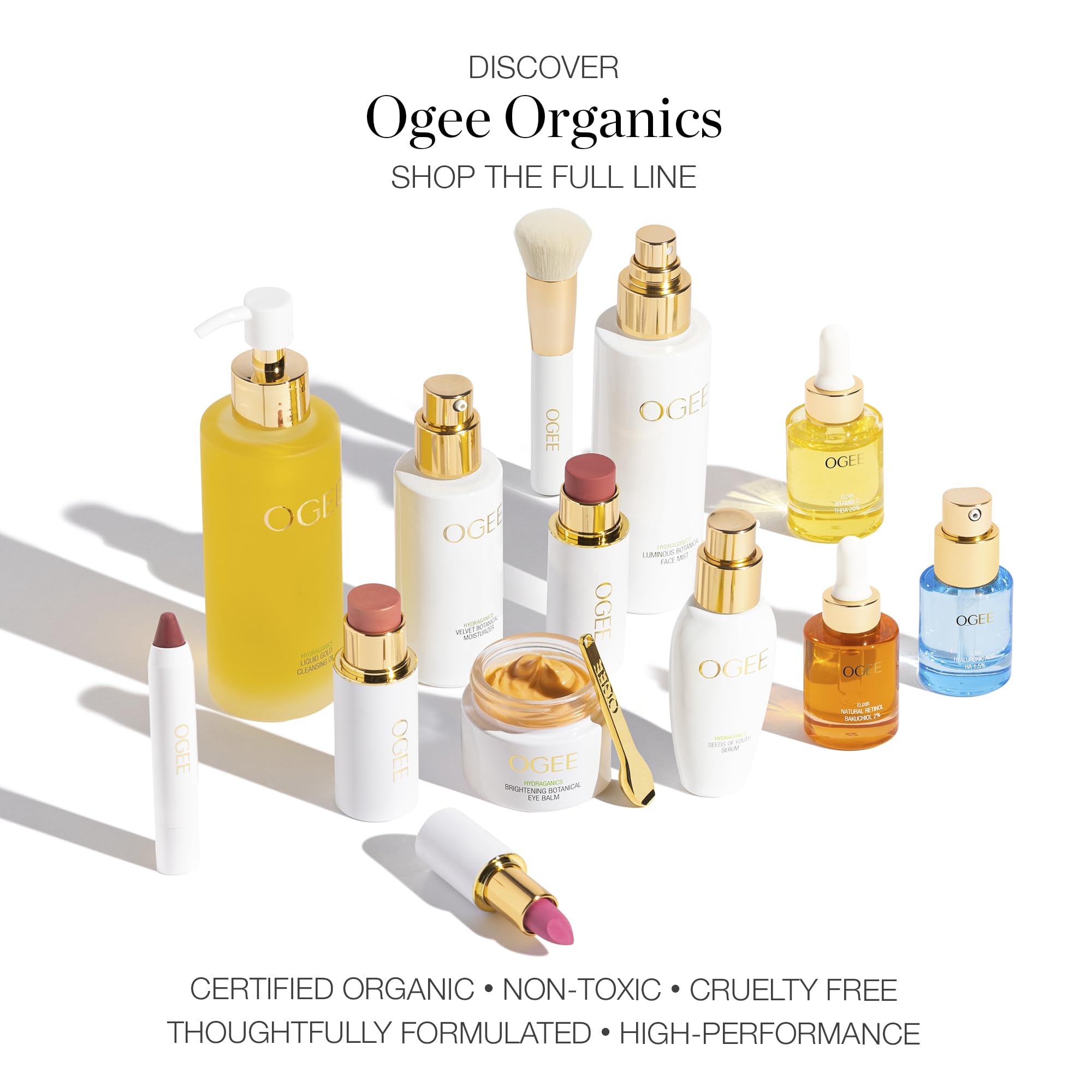 Even-toned complexion achieved with Ogee Sculpted Foundation Stick