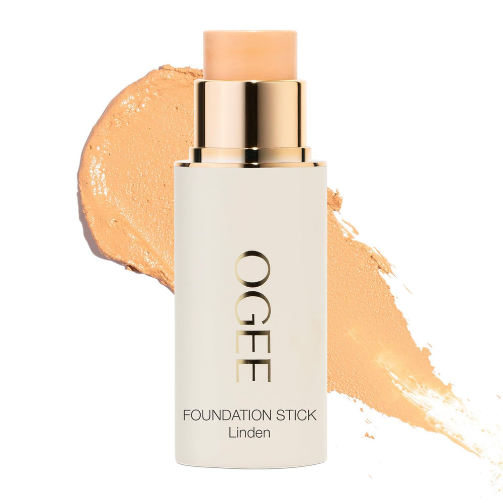 Ogee Sculpted Complexion Foundation Stick Linden 1.25N swatch showing buildable coverage