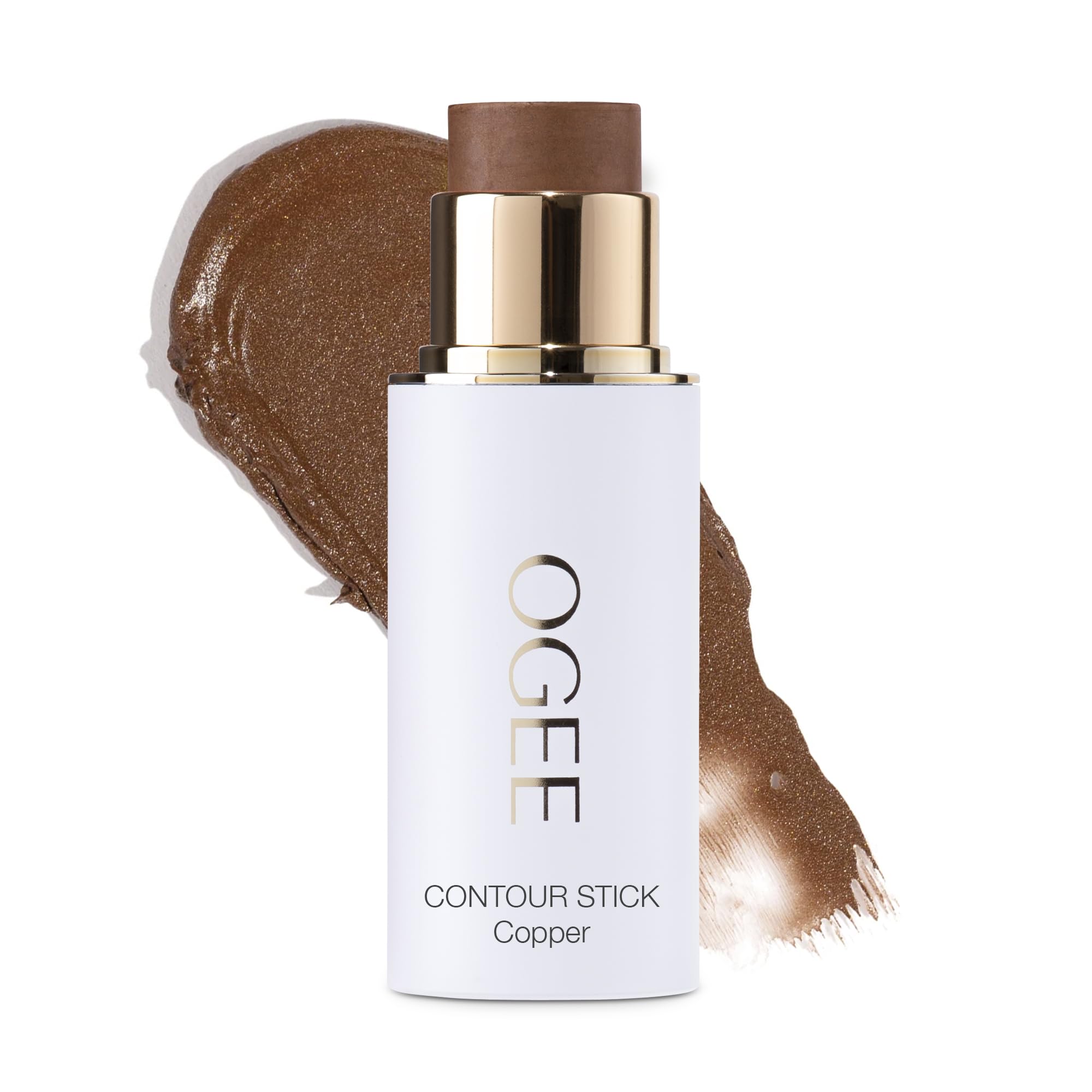 Ogee Sculpted Face Stick Copper Radiant Cocoa application for a natural glow.
