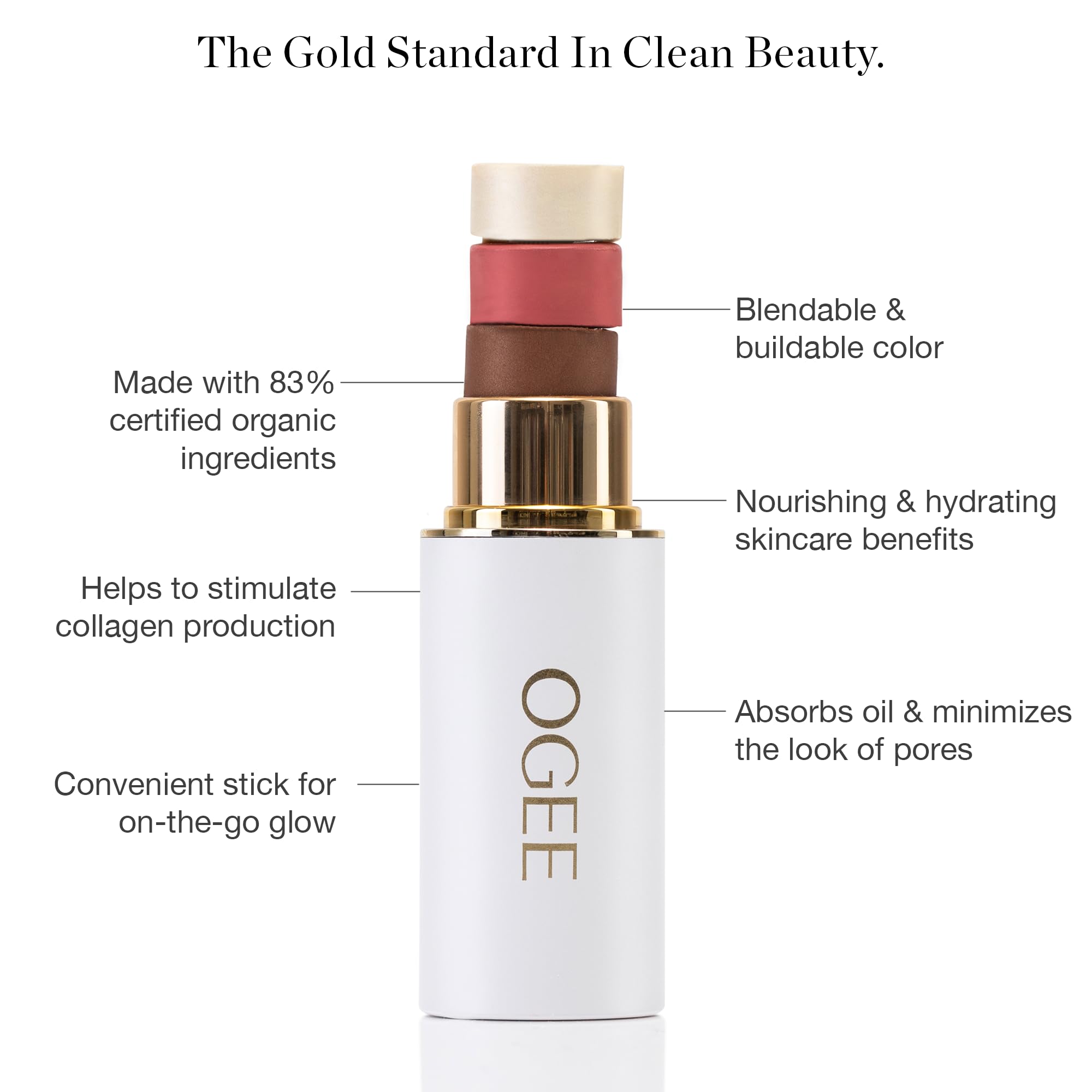Ogee Sculpted Face Stick green coffee oil ingredient highlight for a subtle glow.