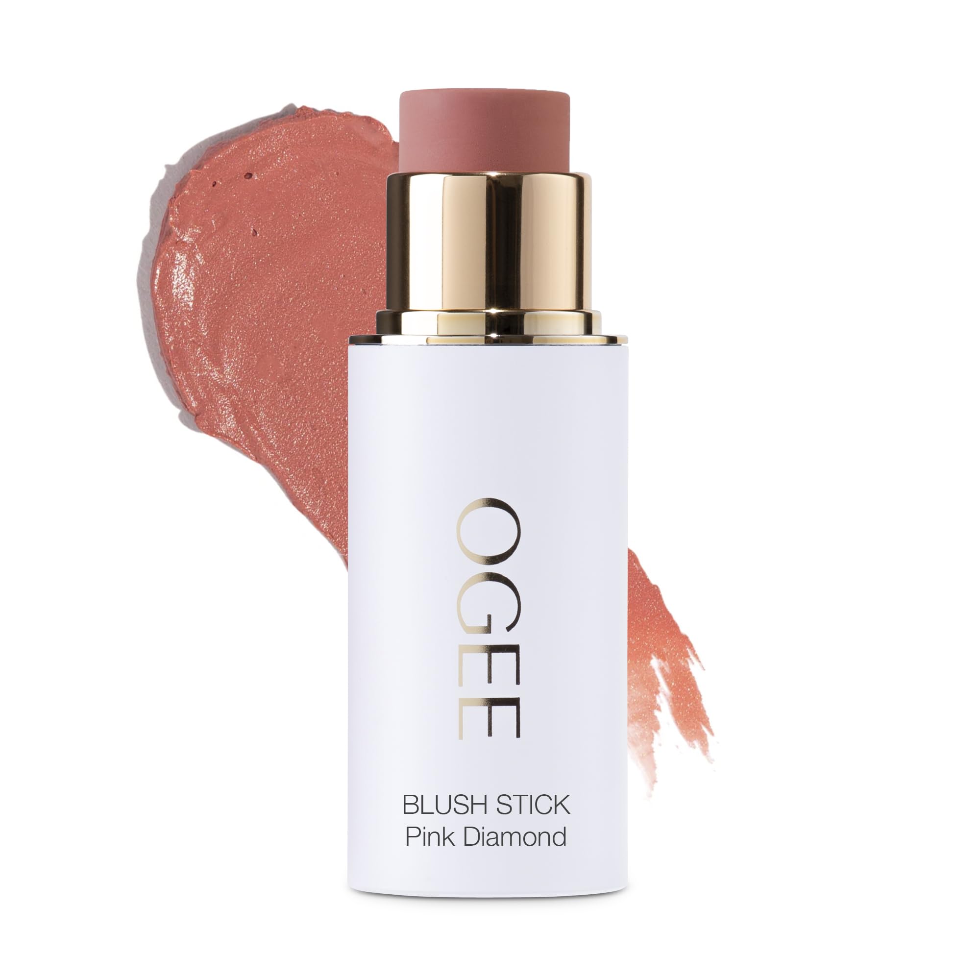 Ogee Sculpted Face Stick Pink Diamond swatch for a natural rosy blush