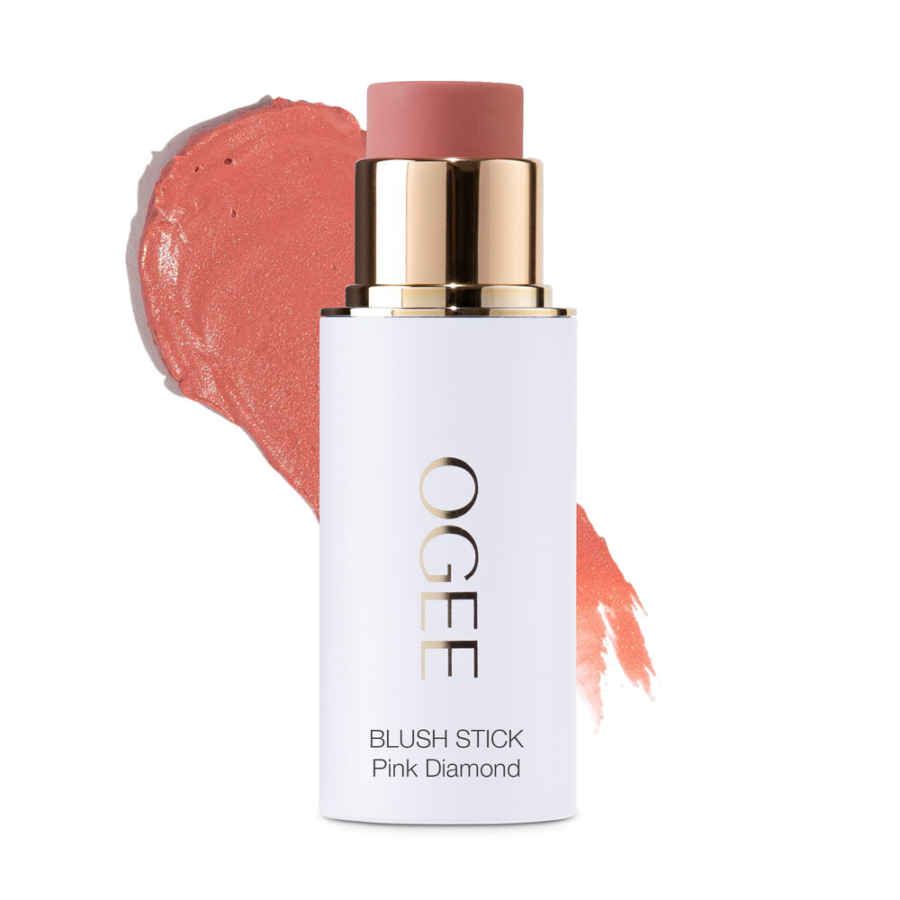 Ogee Sculpted Face Stick Pink Diamond swatch for a natural rosy blush