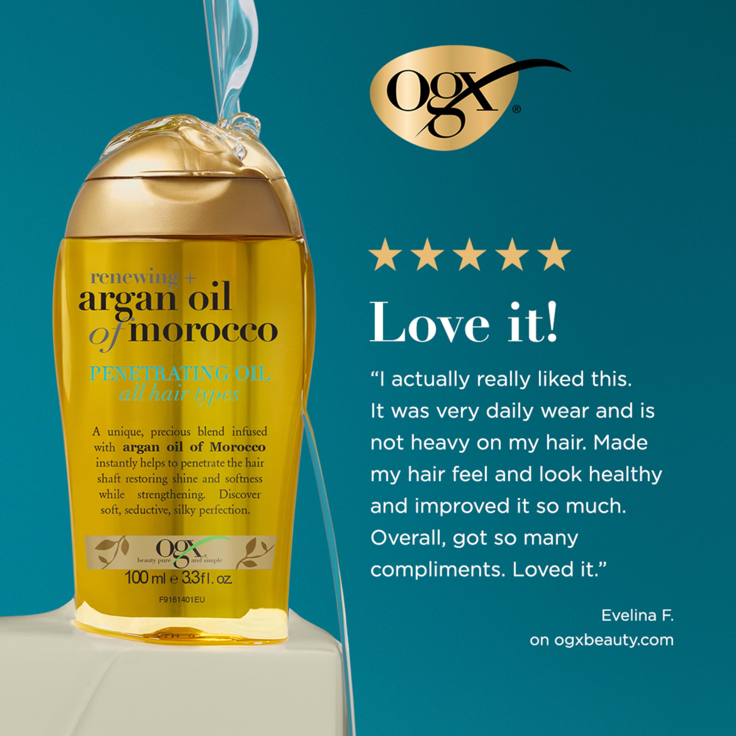 OGX aceite de argán de Marruecos aporta brillo suave al cabello