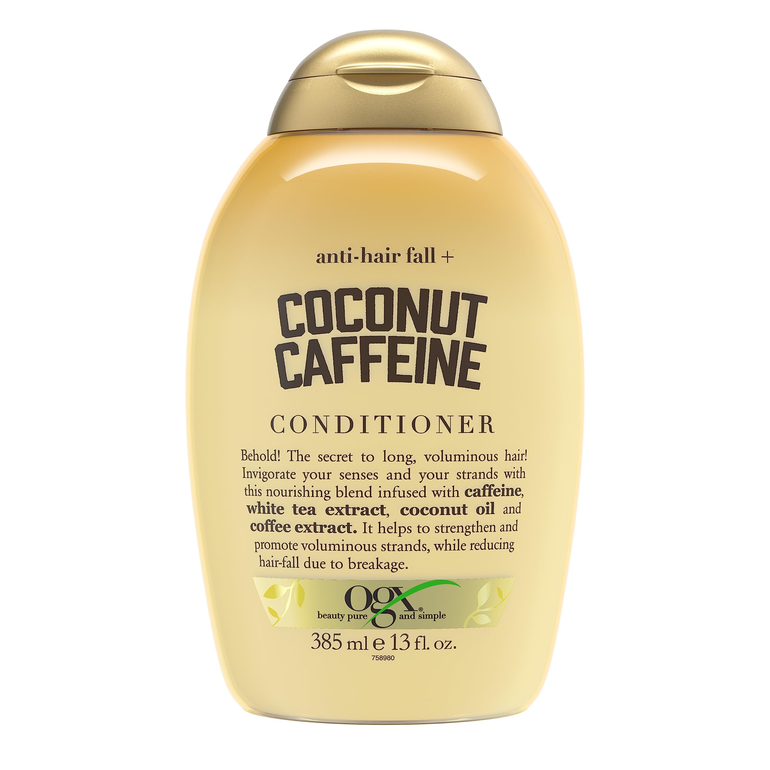 OGX Anti-Hair Fall en botella para fortalecimiento del cabello.