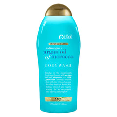 OGX Radiant Glow: envase del gel de ducha, promueve hidratación y brillo radiante