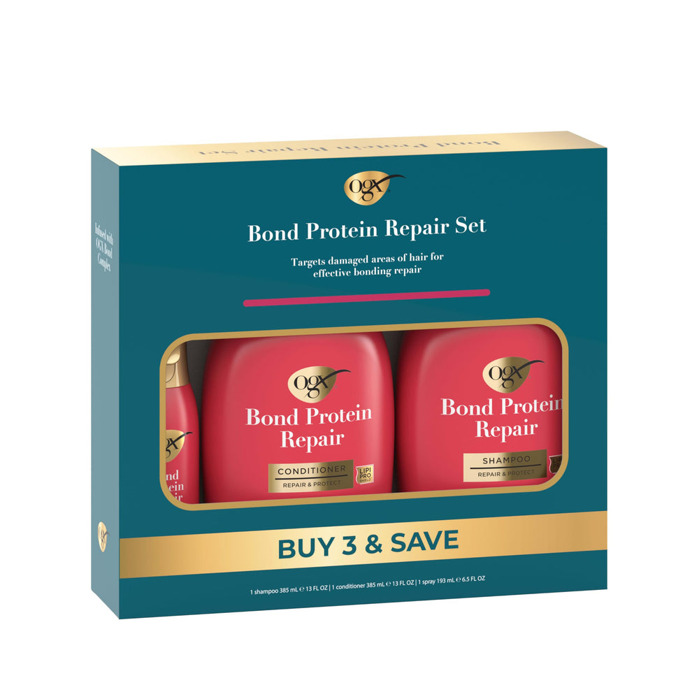 OGX Cabello dañado reparado con Bond Protein Repair.