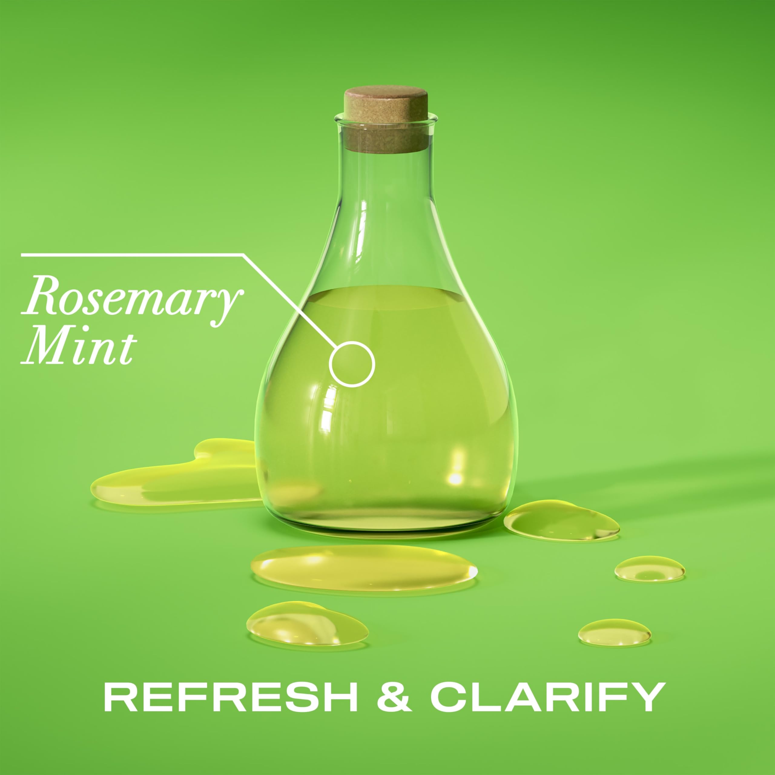 OGX cuidado para cabello seco con sensación refrescante de menta.