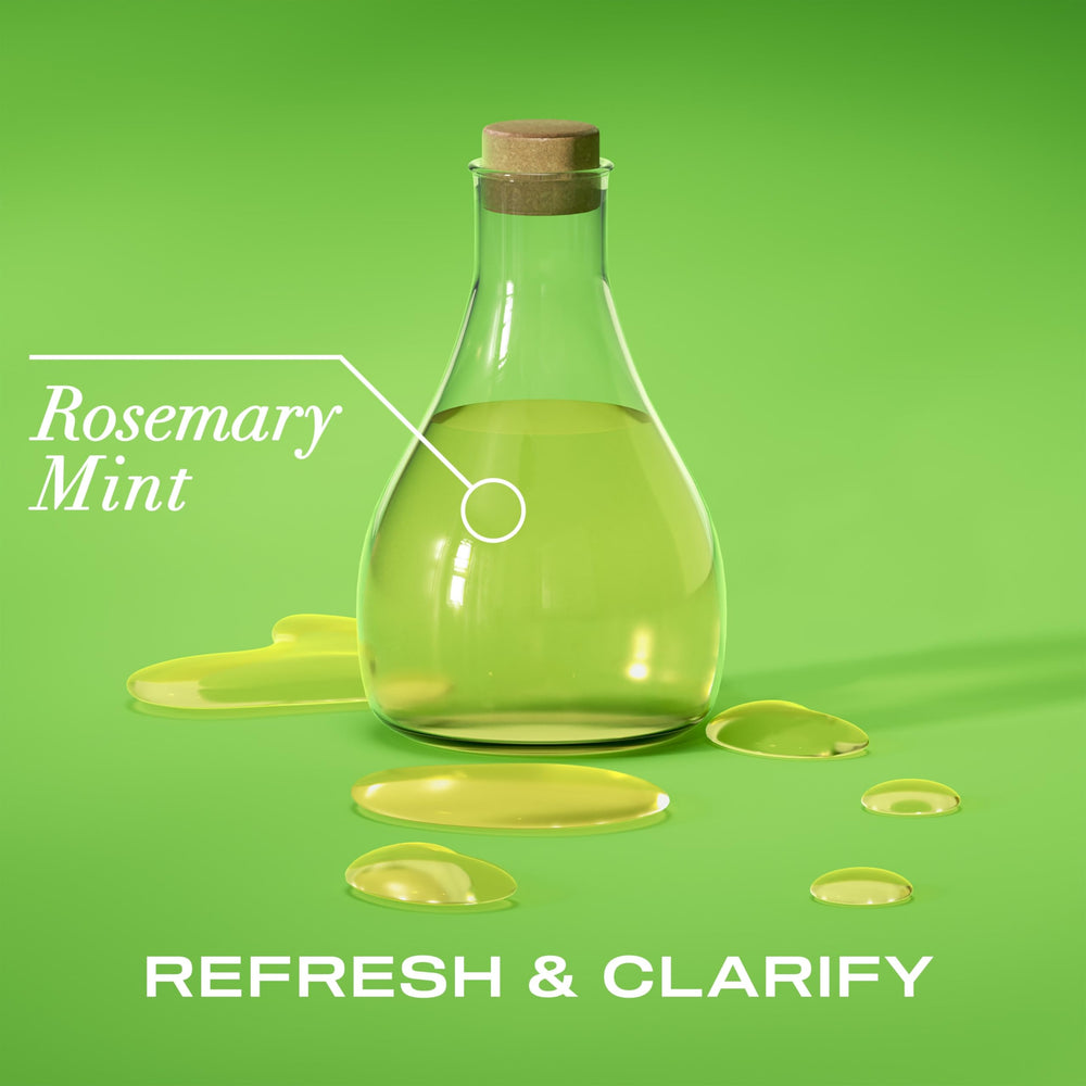 OGX cuidado para cabello seco con sensación refrescante de menta.