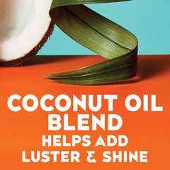 OGX Coconut Water scent visual hint suggesting refreshing aroma during styling.