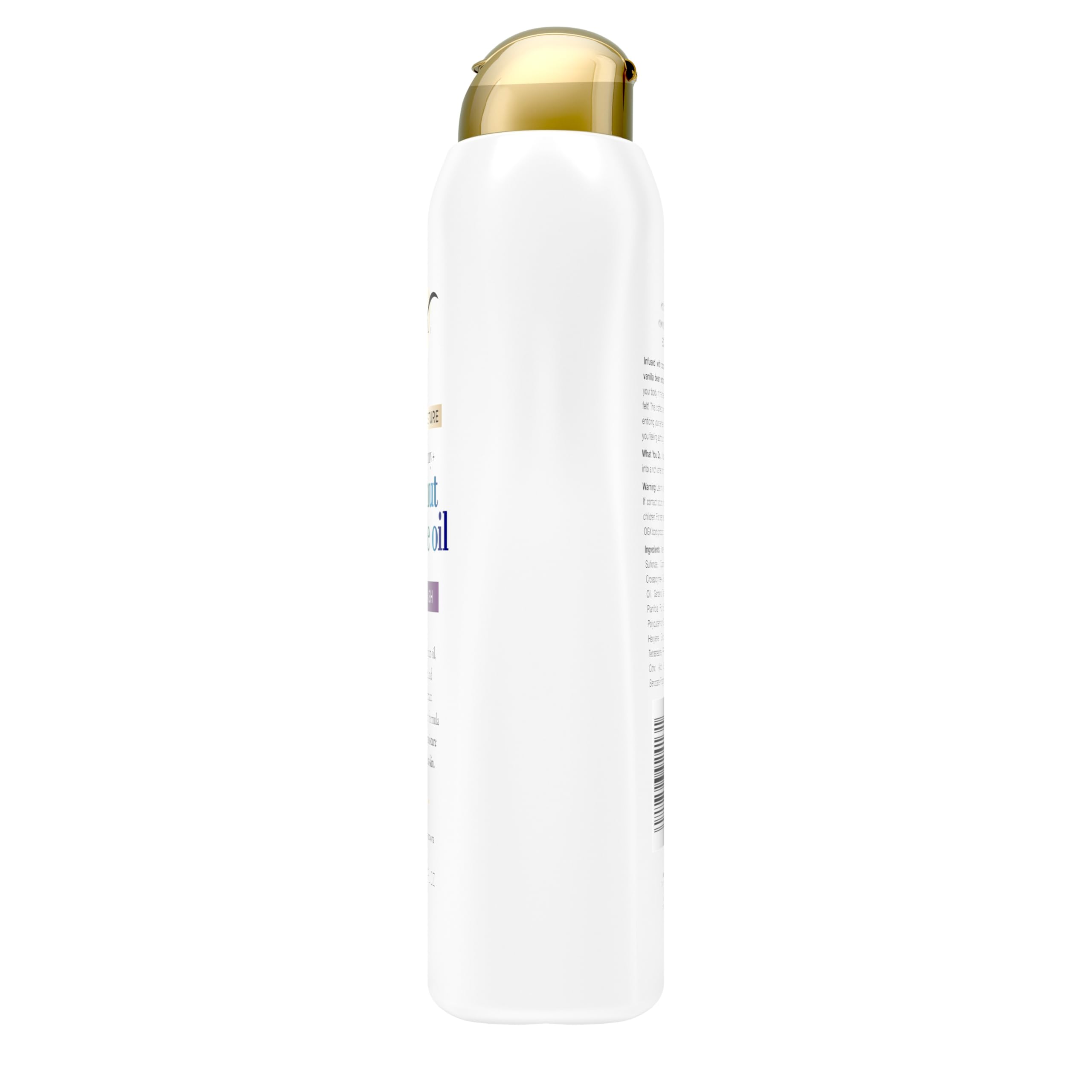 OGX Coconut Miracle Oil scent evokes tropical vanilla and tiare