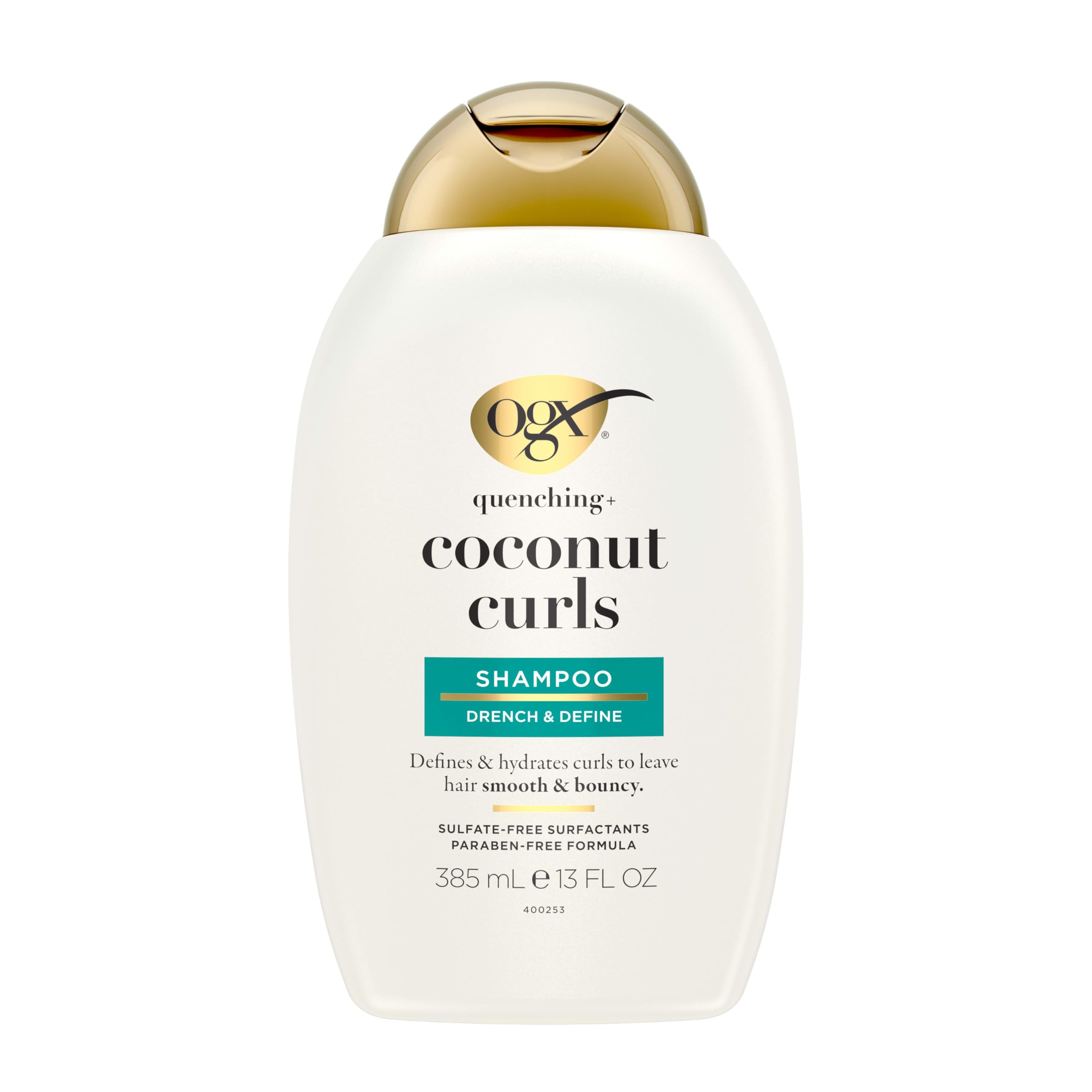 OGX Coconut Oil close-up emphasizes softness and shine.