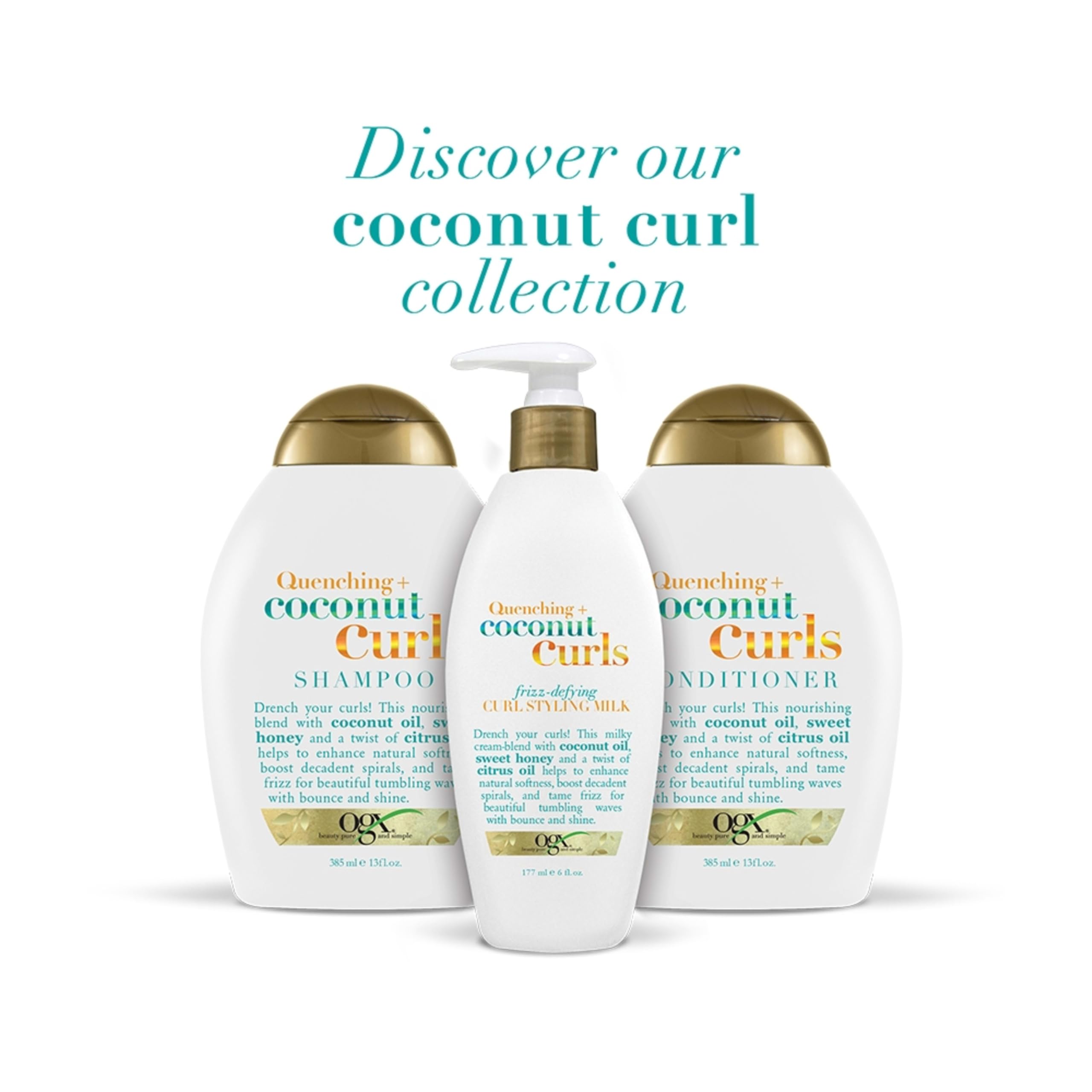 OGX packaging highlights paraben-free and sulfate-free formula for gentle styling.