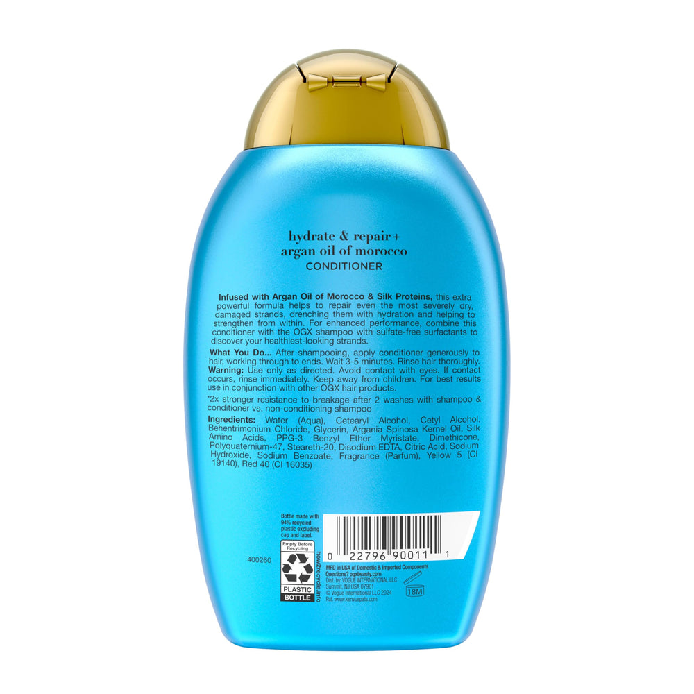 OGX Condicionador Argan Morocco, brillo-nutritivo: cabello suave y brillo natural.